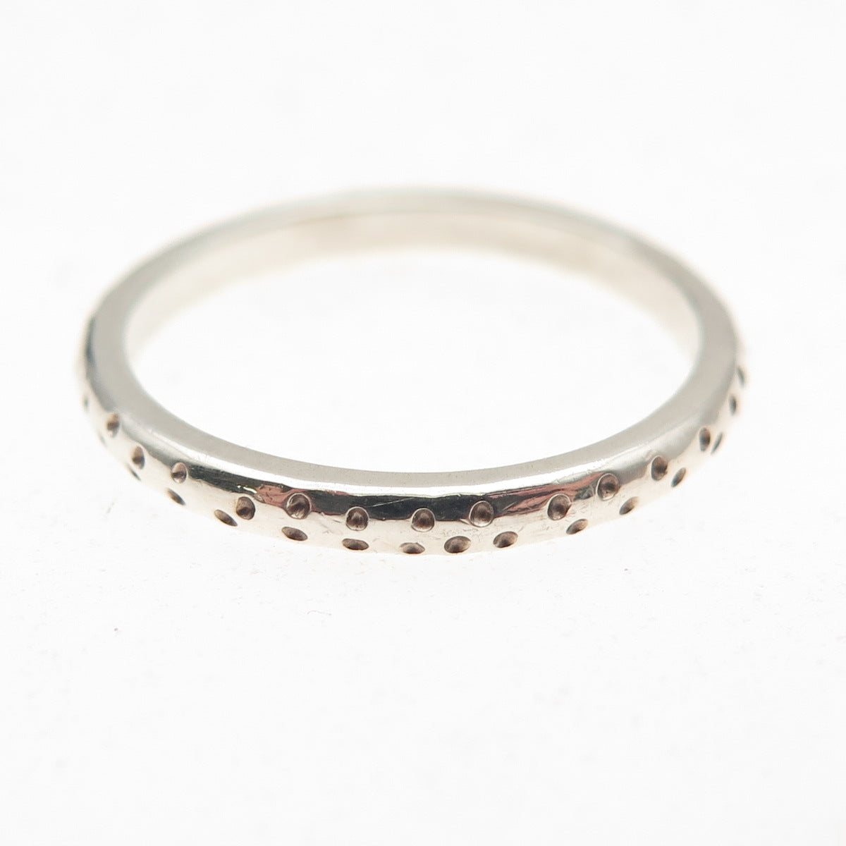 925 Sterling Silver Vintage Dotted Oxidized Band Ring Size 7