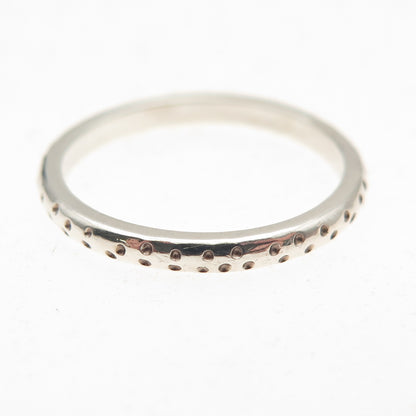 925 Sterling Silver Vintage Dotted Oxidized Band Ring Size 7