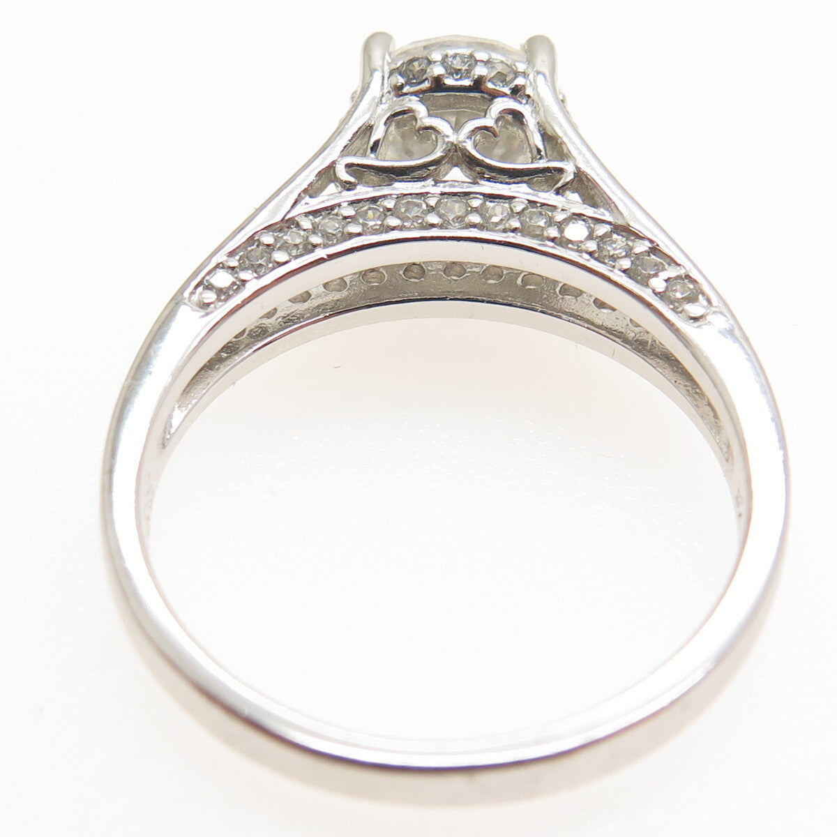 BGE BRADFORD 925 Sterling Silver Round-Cut C Z Engagement Ring Size 8