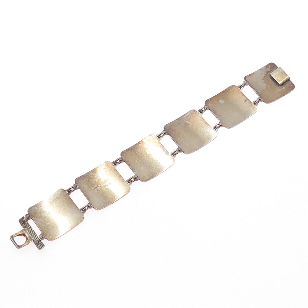 DAVID ANDERSEN 925S Sterling Vintage Norway Enamel Fairytale Bracelet 7.5"