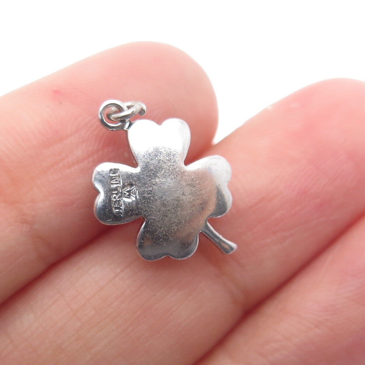 RICHLINE 925 Sterling Silver Antique Real Pearl Clover Minimalist Charm Pendant