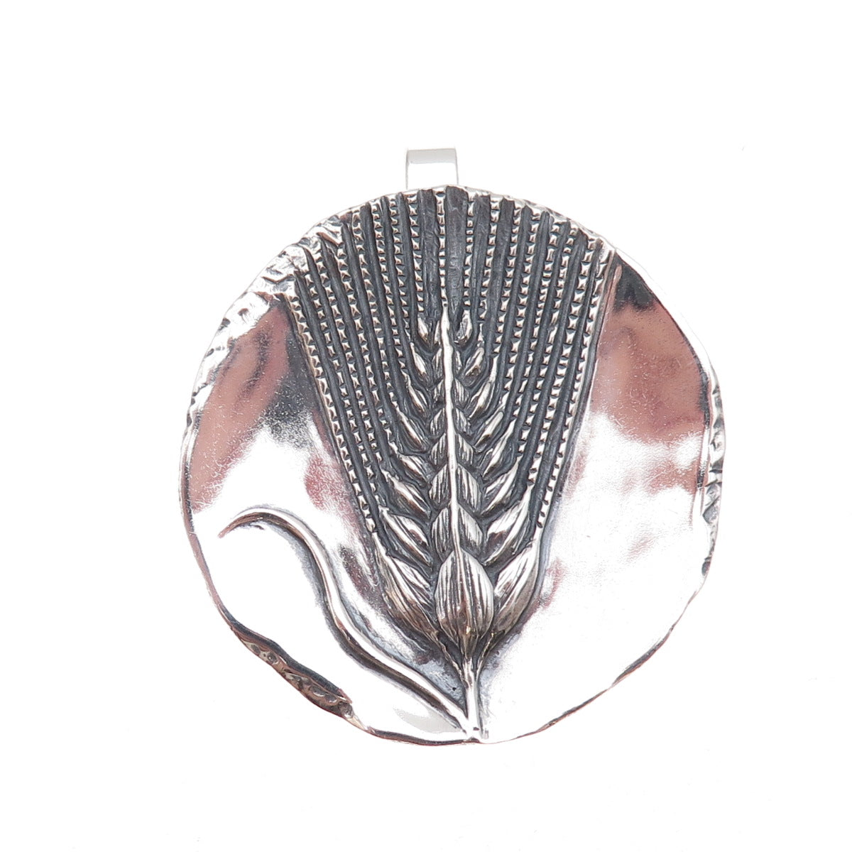 James Avery 925 Sterling Silver Vintage Wheat Sheaf Harvest Medallion Pendant