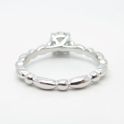 925 Sterling Silver Round-Cut C Z Engagement Ring Size 8.25