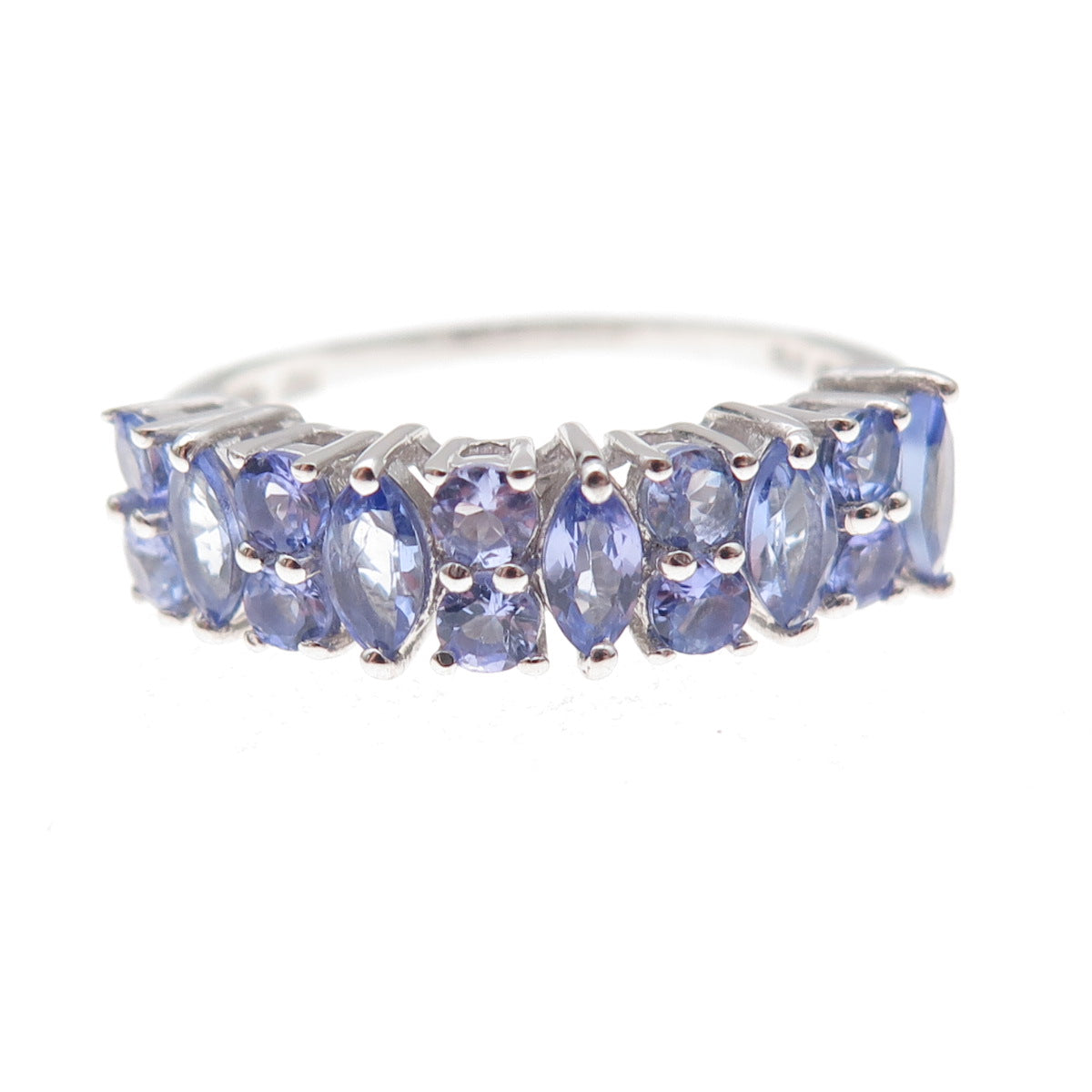 Chuck Clemency 925 Sterling Silver Real Multi-Cut Tanzanite Ring Size 8.25