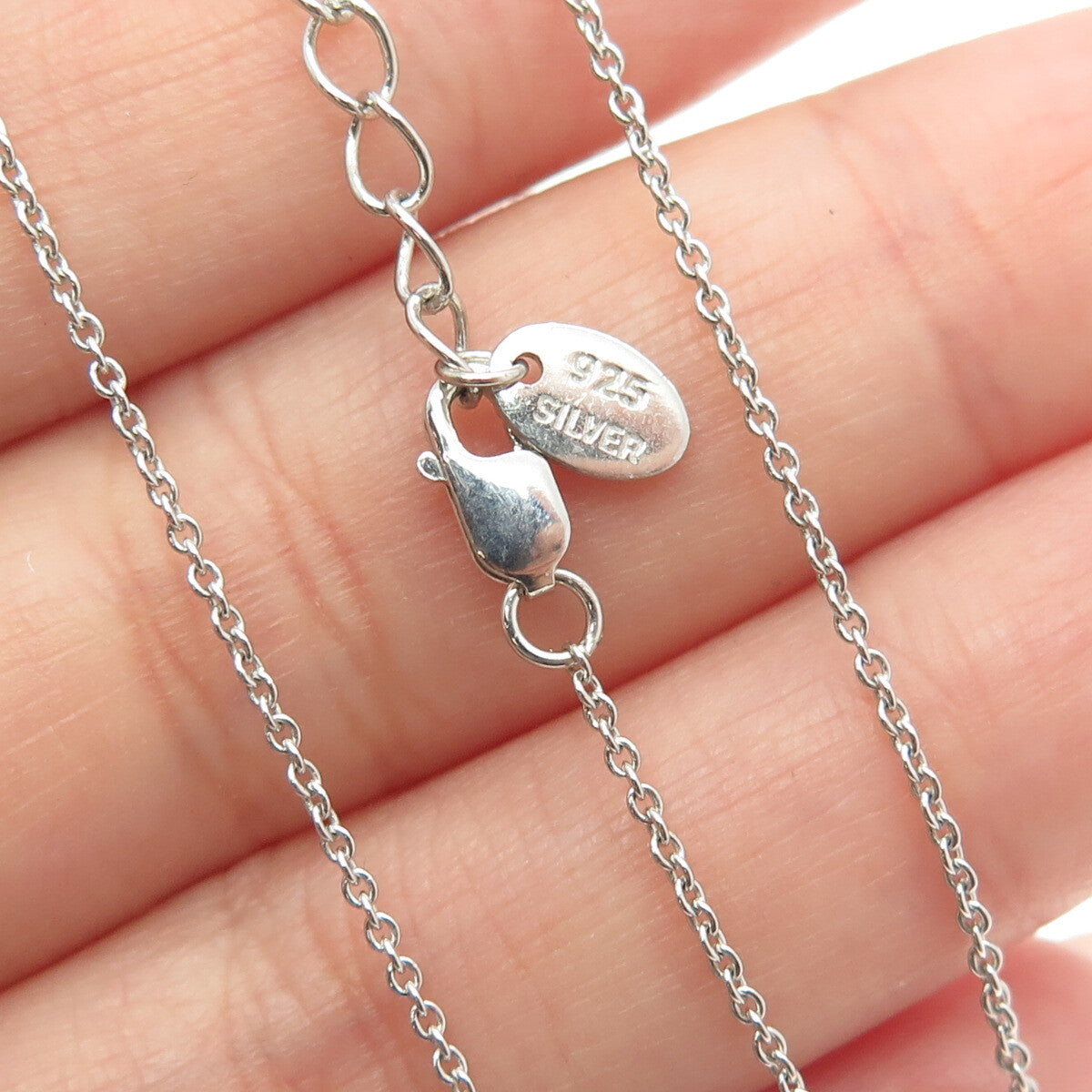 925 Sterling Silver White & Black C Z Seahorse Pendant Rolo Chain Necklace 18"