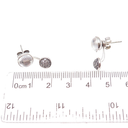 Pandora Sterling Silver C Z Dazzling Poetic Droplets Interchangeable Earrings