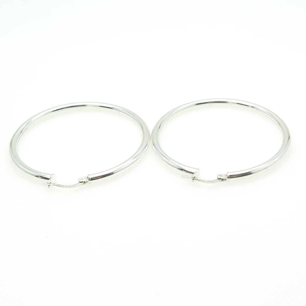 HAN 925 Sterling Silver Smooth Hoop Earrings