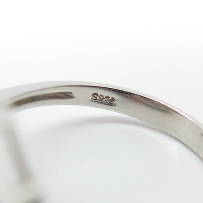 CELINE F. 925 Sterling Silver 2-Tone Round-Cut C Z Ring Size 7
