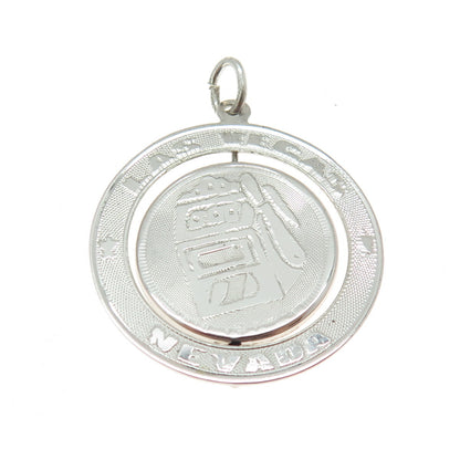 925 Sterling Silver Vintage Las Vegas NV Casino Spinning Charm Pendant