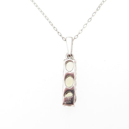 Chuck Clemency 925 Sterling Silver Real Green Amethyst Cable Chain Necklace 20"