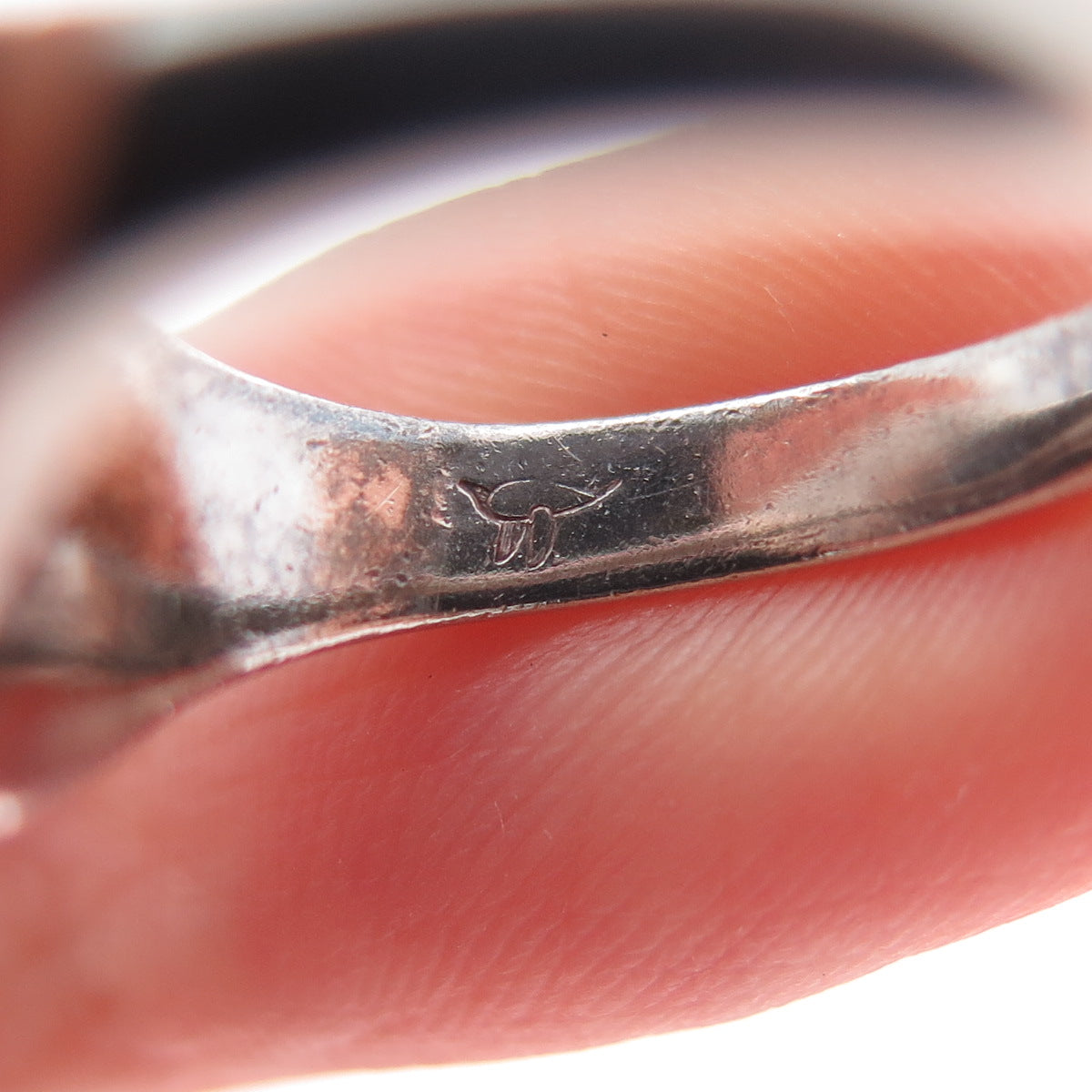 925 Sterling Silver Vintage Modernist Ribbed Oxidized Ring Size 6