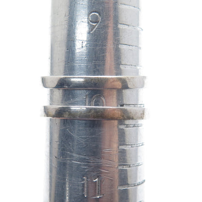 SILVIO HIDALGO 925 Sterling Silver Round-Cut Shaped C Z X Link Ring Size 10.25