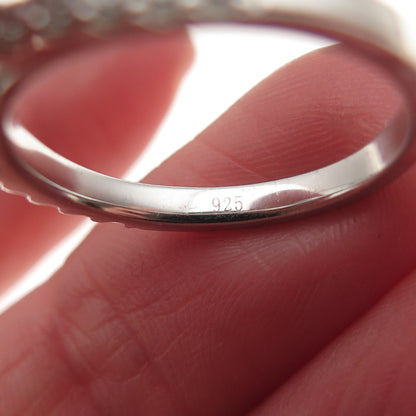 925 Sterling Silver Round-Cut C Z Engagement Ring Size 6.5