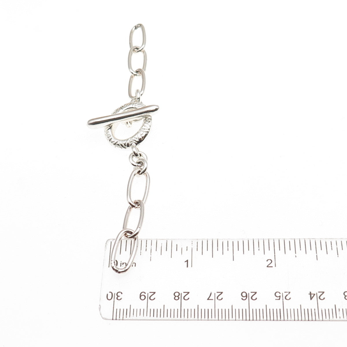 AV ARGENTO VIVO 925 Sterling Silver Vintage Necklace Toggle Clasp Extension 4.5"