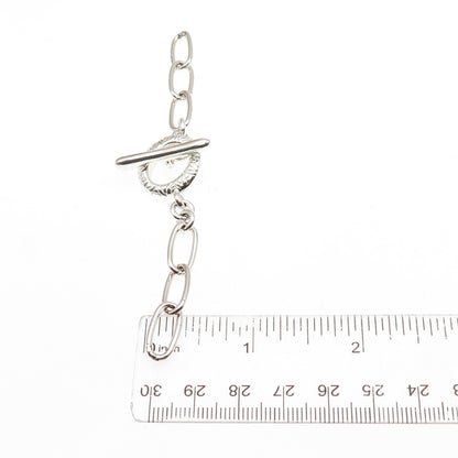AV ARGENTO VIVO 925 Sterling Silver Vintage Necklace Toggle Clasp Extension 4.5"
