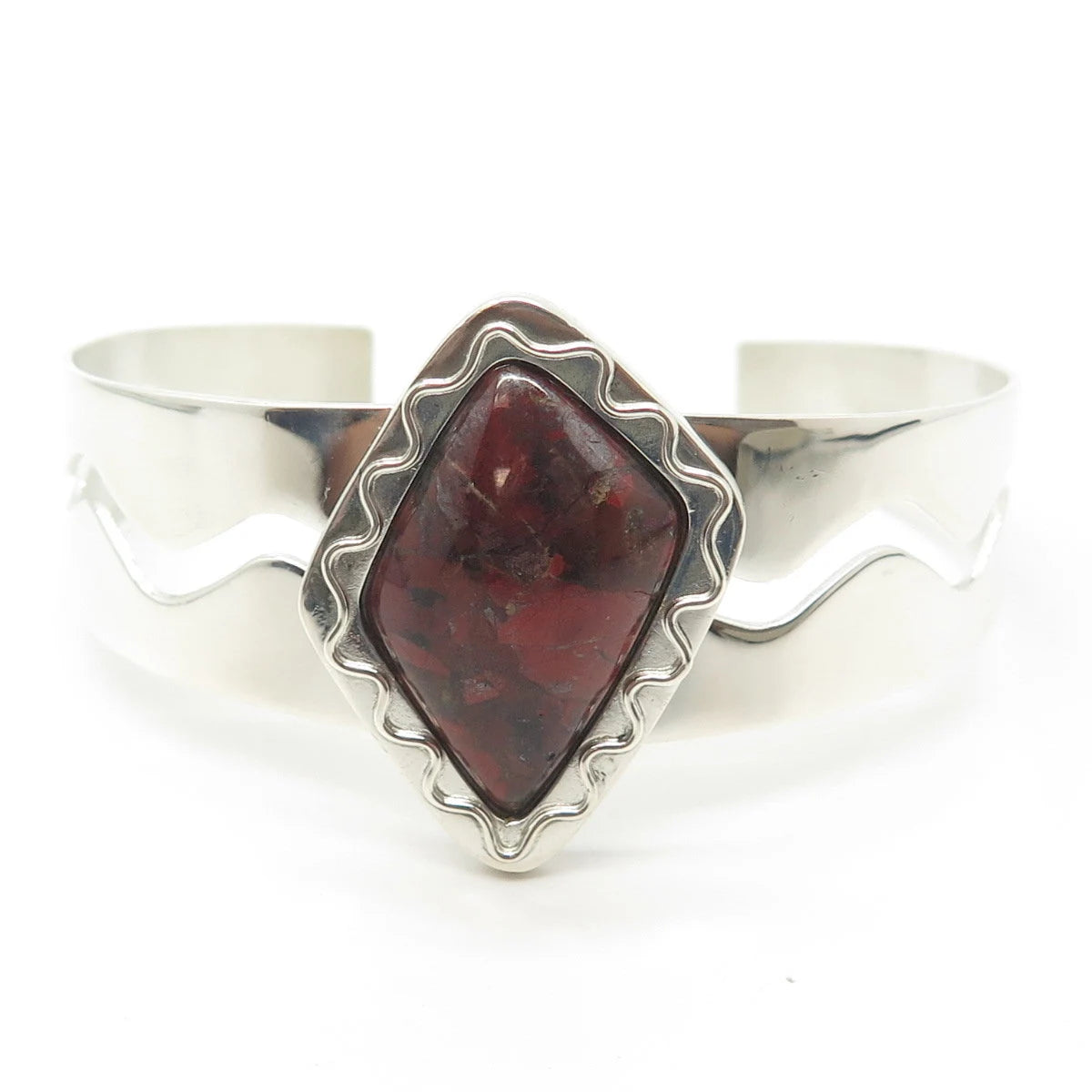 925 Sterling Silver Vintage Jay King Desert Rose Tiger Iron Tribal Bracelet 7"
