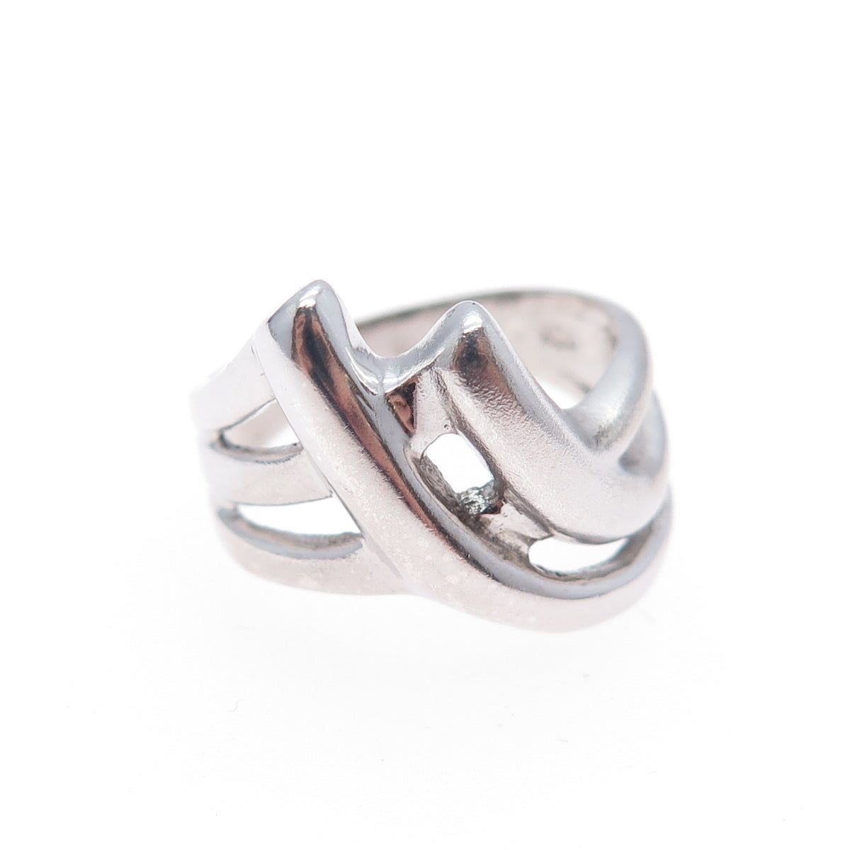 925 Sterling Silver Vintage Modernist Mountain Ring Size 6.25