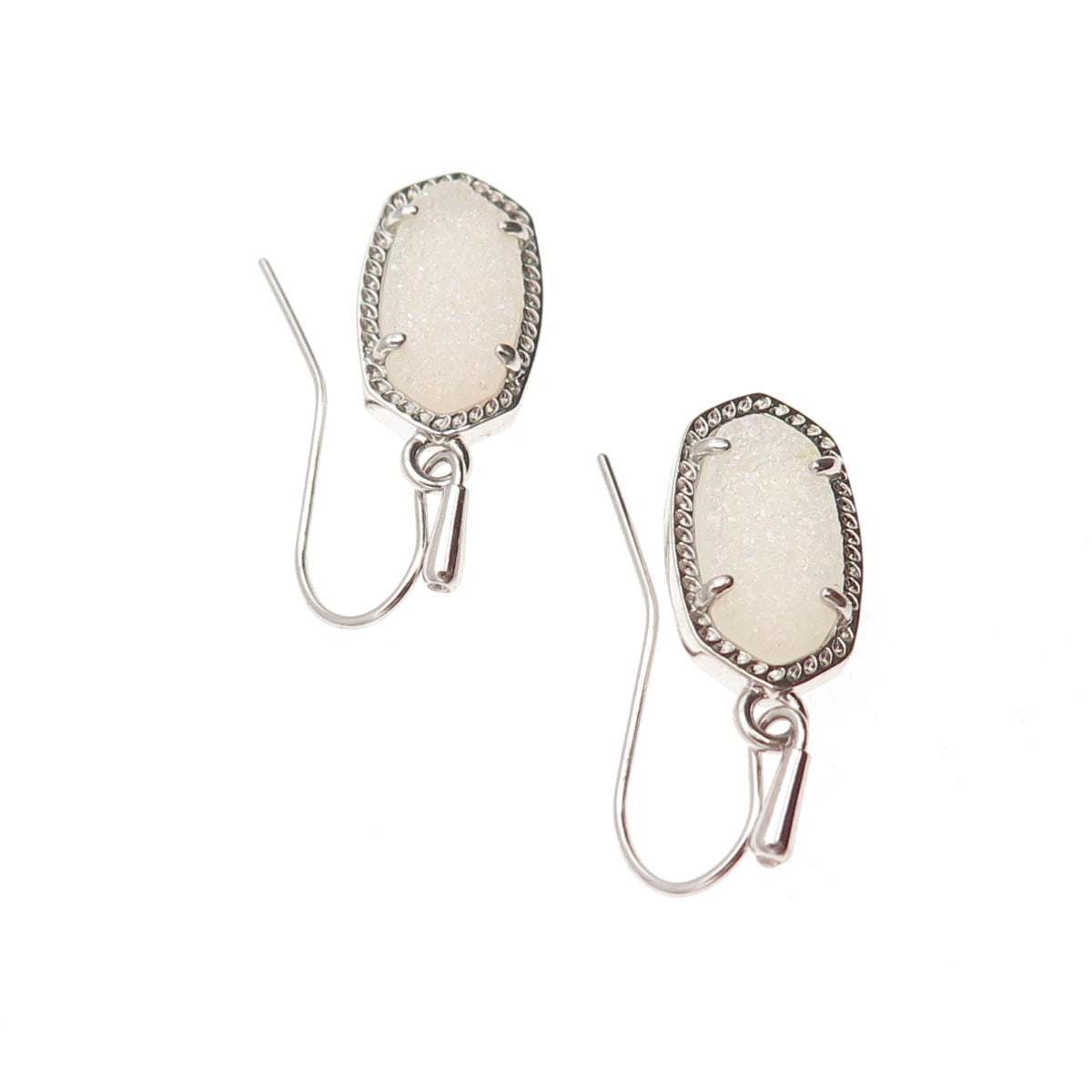 Kendra Scott Silver-Tone Real Druzy Dangle Earrings