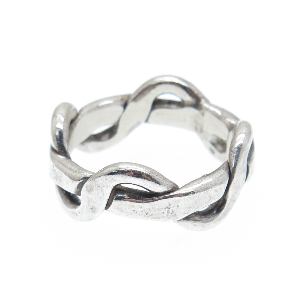 925 Sterling Silver Vintage Infinity Band Oxidized Ring Size 8
