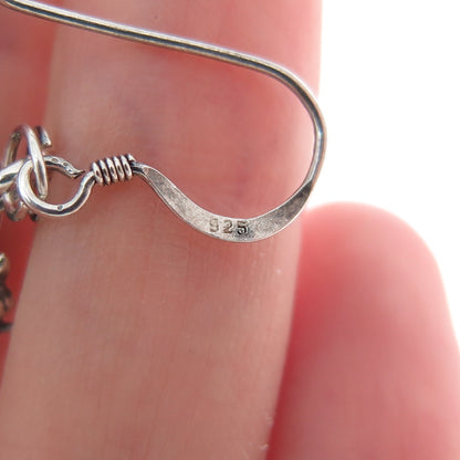 925 Sterling Silver Vintage Dragon Oxidized Dangle Earrings
