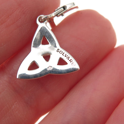 Solvar 925 Sterling Silver Vintage Celtic Trinity Knot Dangle Earrings
