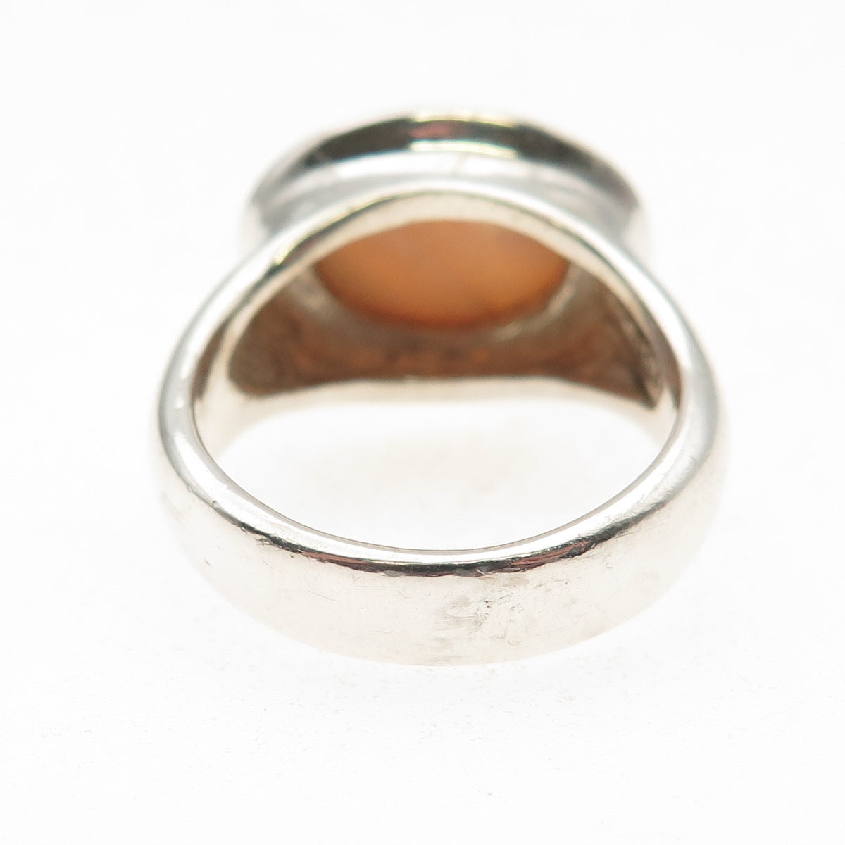ESPO Joseph Esposito 925 Sterling Silver Vintage Real MOP Modernist Ring Size 9