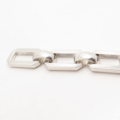 925 Sterling Silver Vintage Modernist Link Bracelet 6.25"