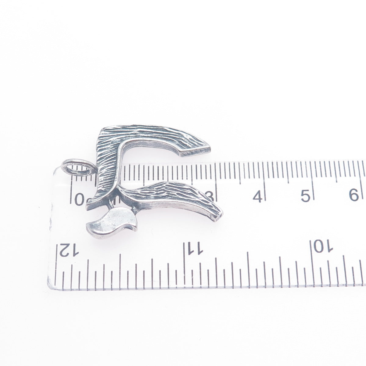 925 Sterling Silver Vintage Chai Judaica Oxidized Charm Pendant