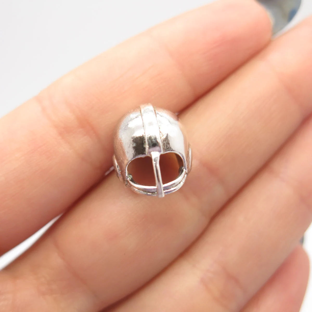 925 Sterling Silver Vintage Helmet Charm Pendant