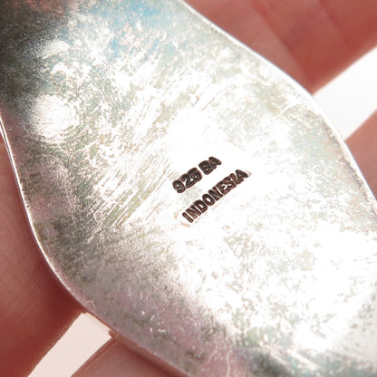 SUARTI BALI Sterling Vintage Real Black Onyx Beaded Adjustable Bracelet 6.75"