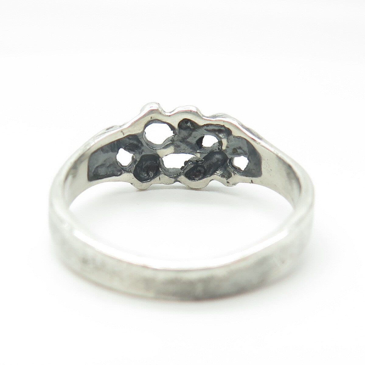 925 Sterling Silver Vintage Nugget Oxidized Ring Size 9.75