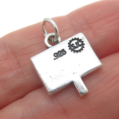 SUNDANCER 925 Sterling Silver Vintage Sold Sign Minimalist Charm Pendant