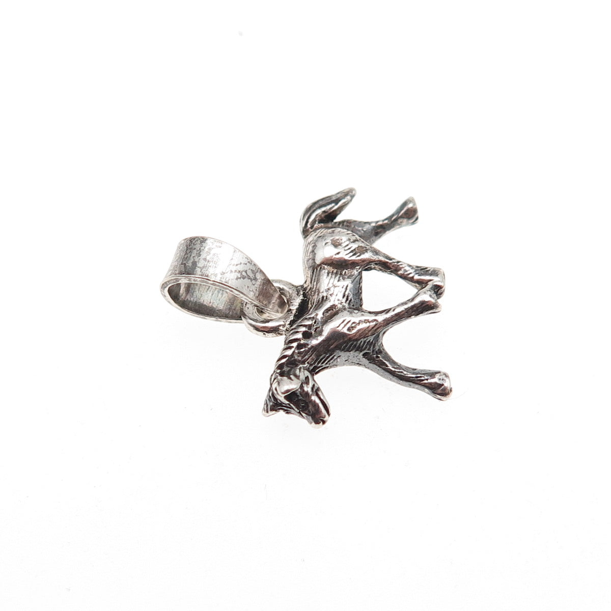 925 Sterling Silver Vintage Horse Oxidized Mini Charm Pendant