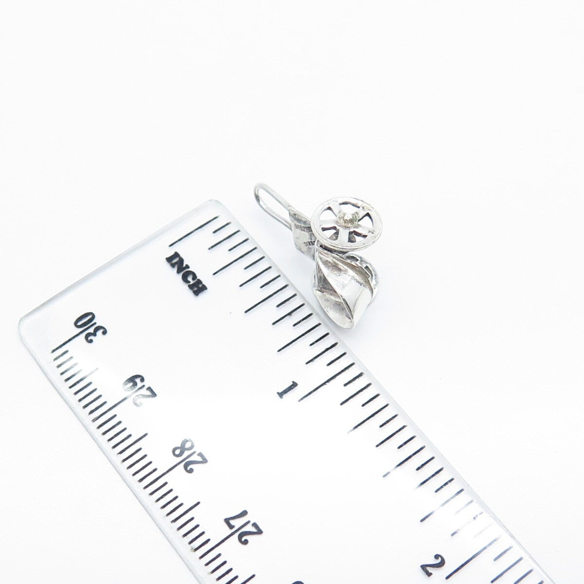 925 Sterling Silver Vintage Mexico Cart Movable Pendant