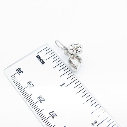 925 Sterling Silver Vintage Mexico Cart Movable Pendant
