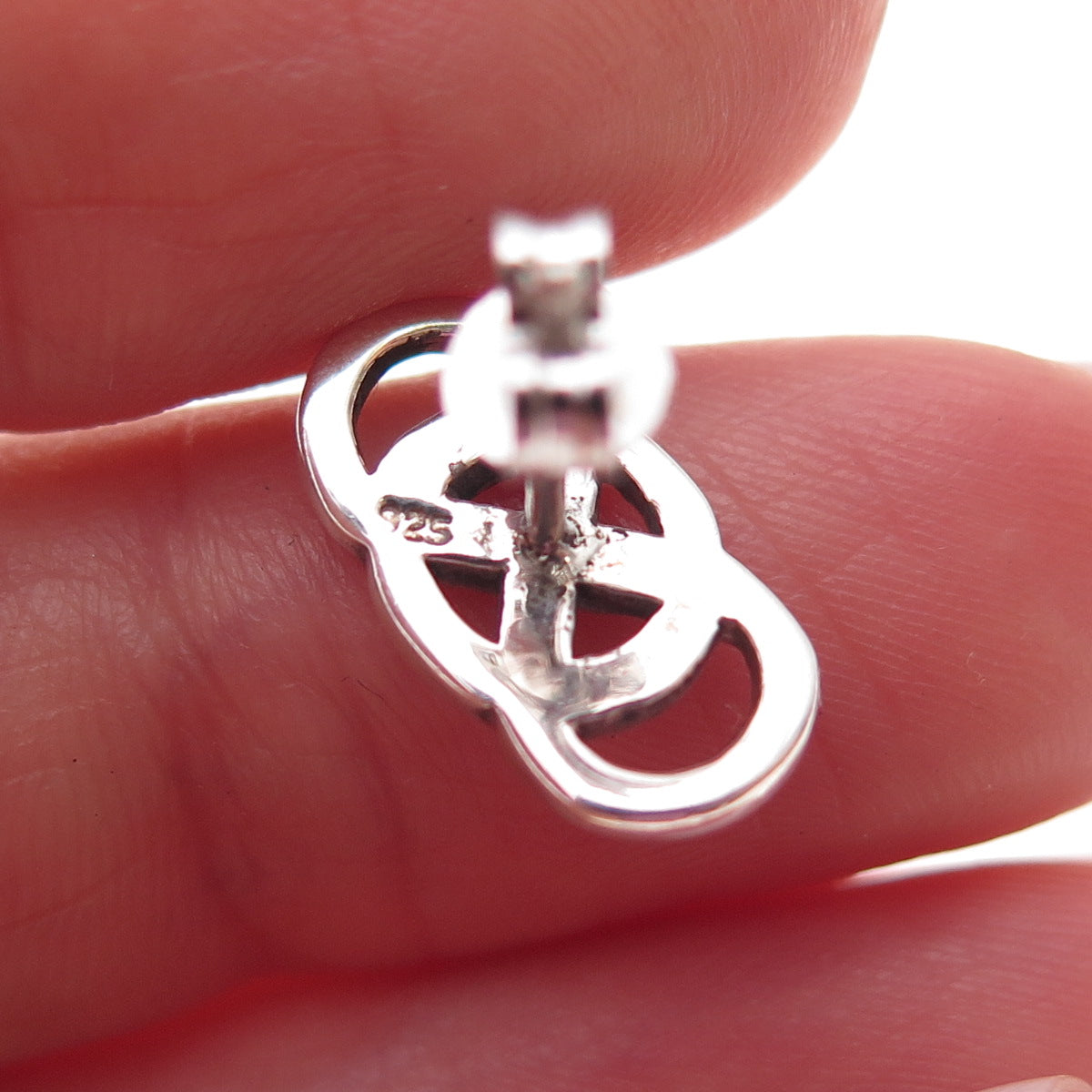 925 Sterling Silver Vintage Celtic Infinity Knot Oxidized Earrings