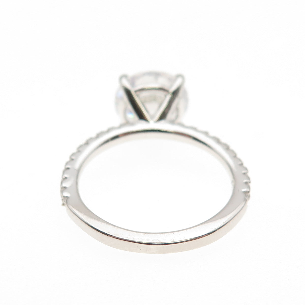 DSMK 925 Sterling Silver Round-Cut C Z Engagement Ring Size 7.25