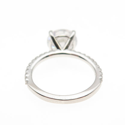 DSMK 925 Sterling Silver Round-Cut C Z Engagement Ring Size 7.25