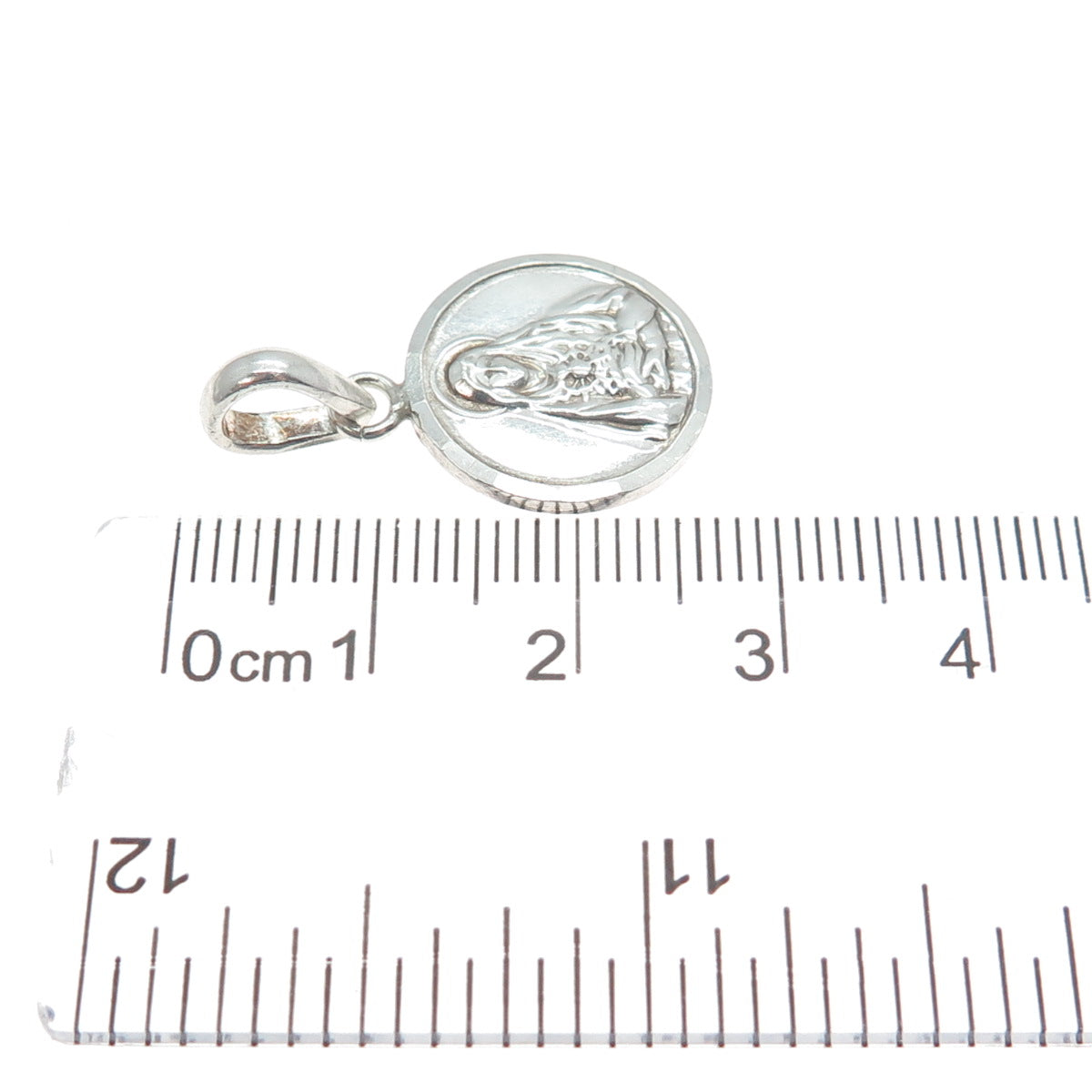 925 Sterling Silver Vintage St. Mary Religious Charm Pendant