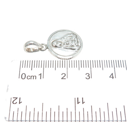 925 Sterling Silver Vintage St. Mary Religious Charm Pendant