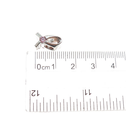 CHAMILIA 925 Sterling Silver Pink C Z Give Back Breast Cancer Slide Bead Charm