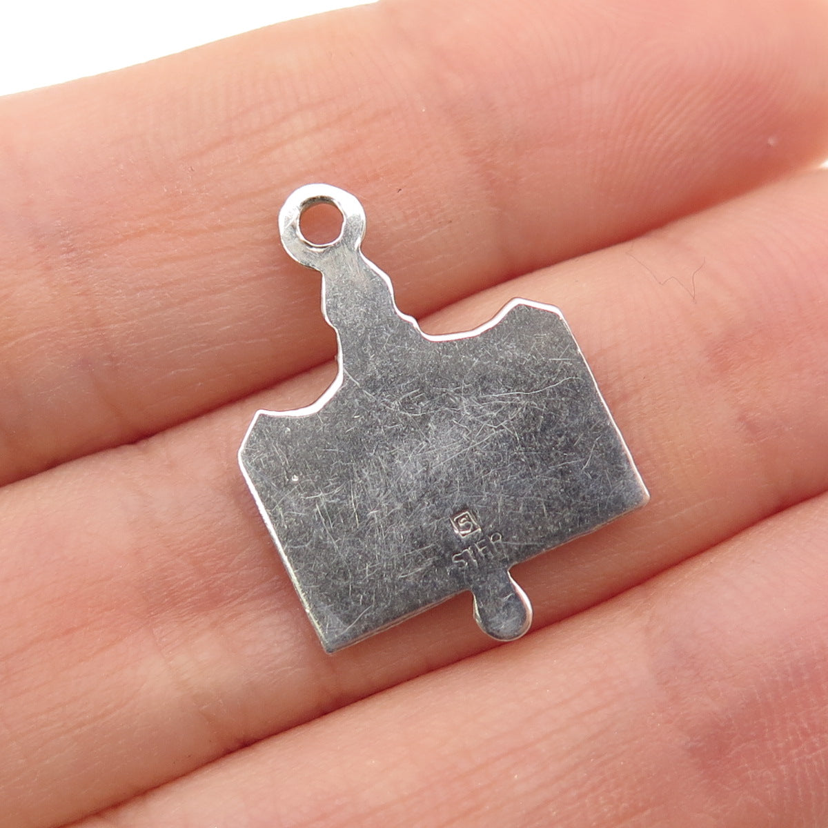 925 Sterling Silver Vintage Perfect Attendance Oxidized Mini Charm Pendant
