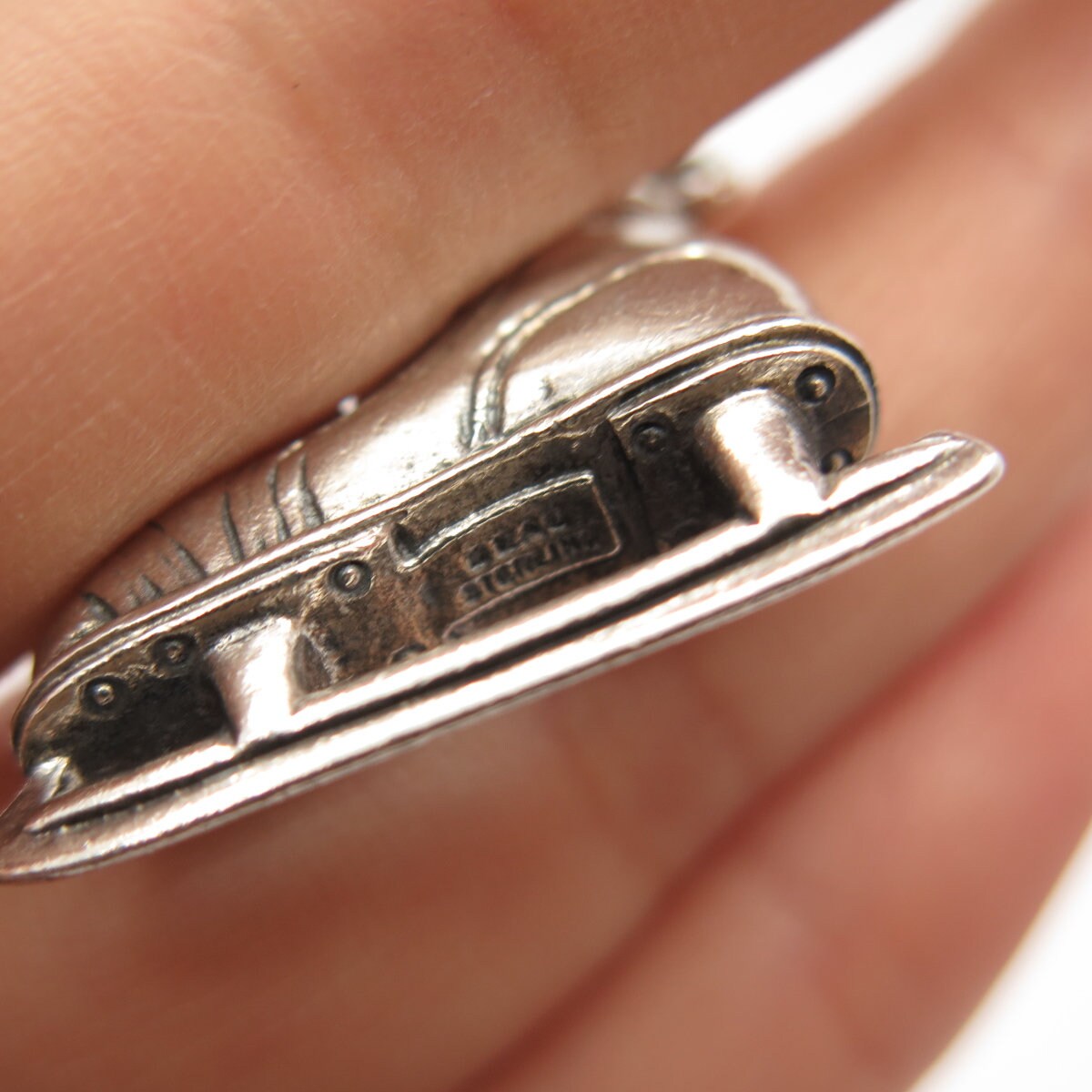 925 Sterling Silver Vintage BEAU Ice Skating Shoe Charm Pendant