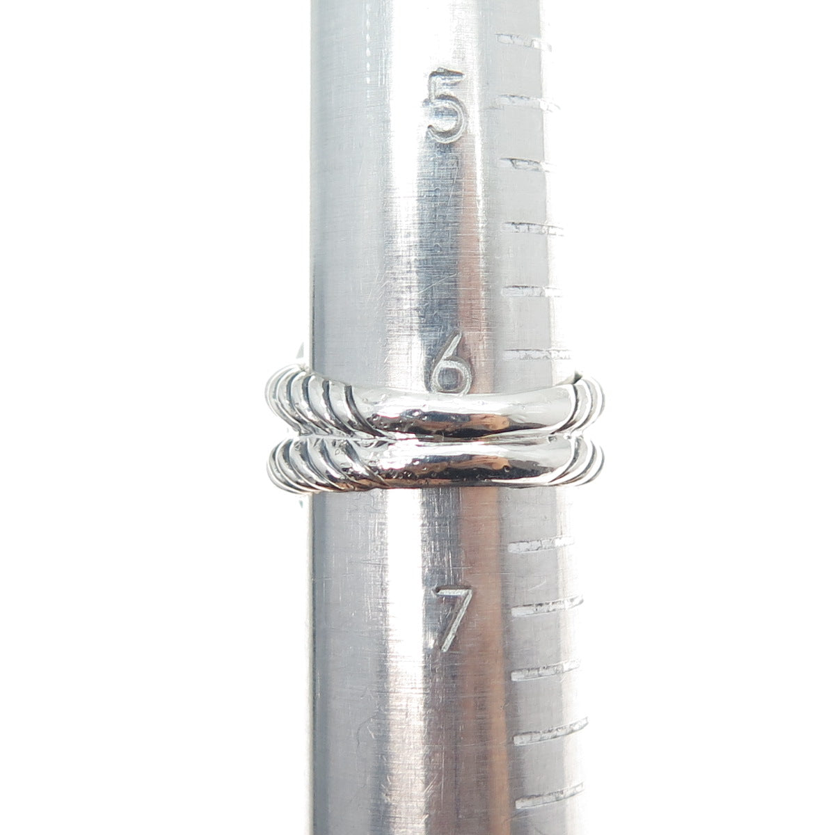 DAVID YURMAN 925 Sterling Silver Vintage Real Diamond & Amethyst Ring Size 6.5