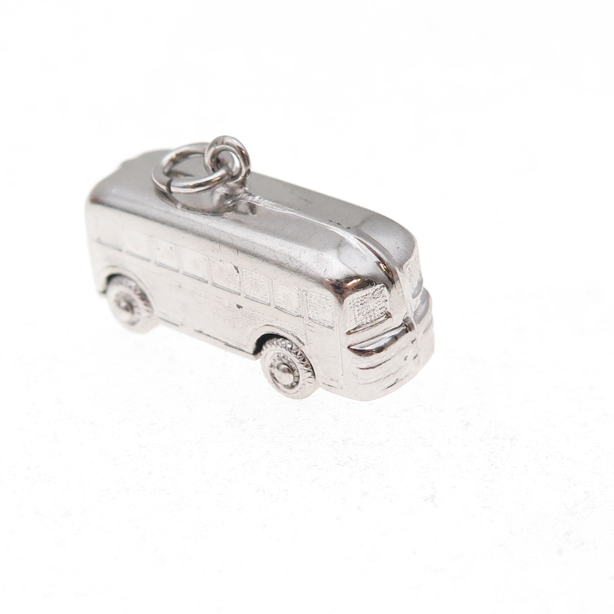 Art's Elegance 925 Sterling Silver Vintage Bus 3D Charm Pendant