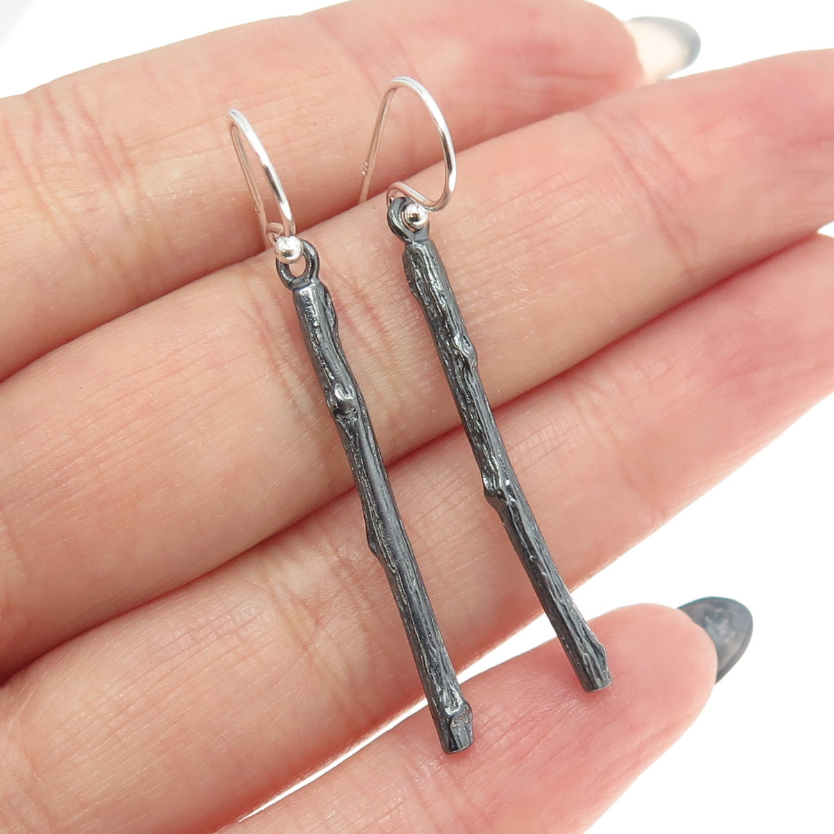 925 Sterling Silver Branch Drop Dangling Earrings