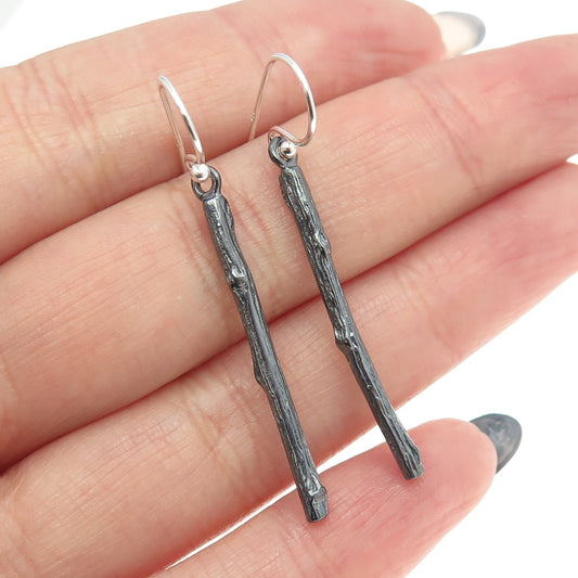 925 Sterling Silver Branch Drop Dangling Earrings