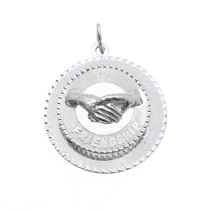 MARK MERCY 925 Sterling Silver Vintage Friendship Charm Pendant