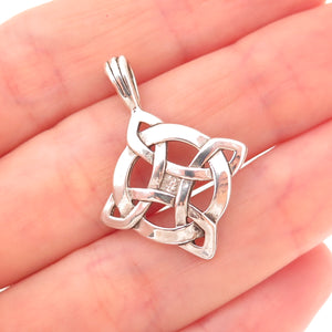 Waldeck 925 Sterling Silver Vintage Celtic Luck Cross Oxidized Charm Pendant