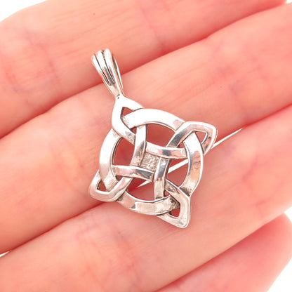 Waldeck 925 Sterling Silver Vintage Celtic Luck Cross Oxidized Charm Pendant